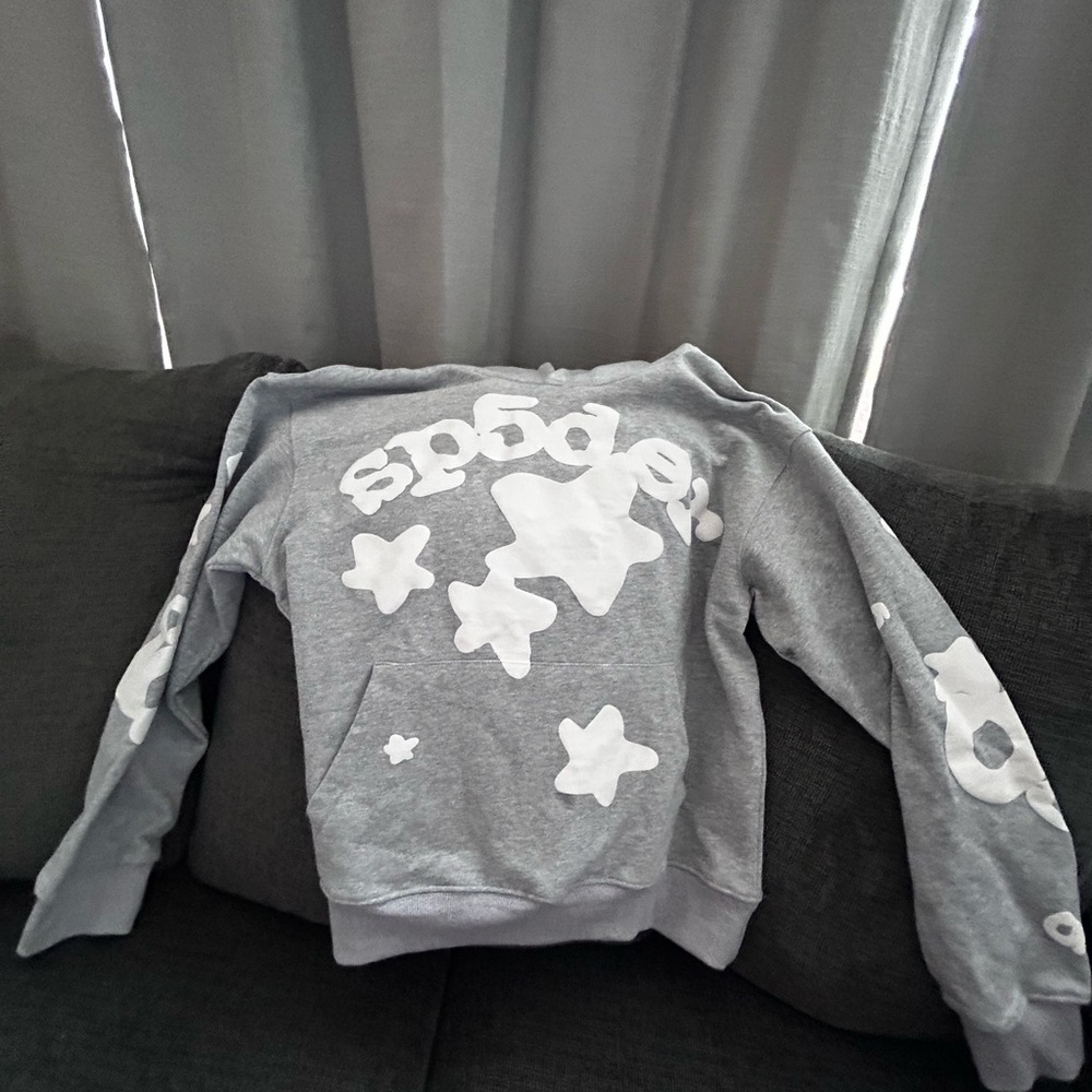 sp5der brand-beluga grey hoodie